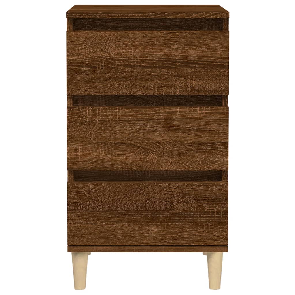 Table de chevet chêne marron 40x35x70 cm bois d'ingénierie - XIOS