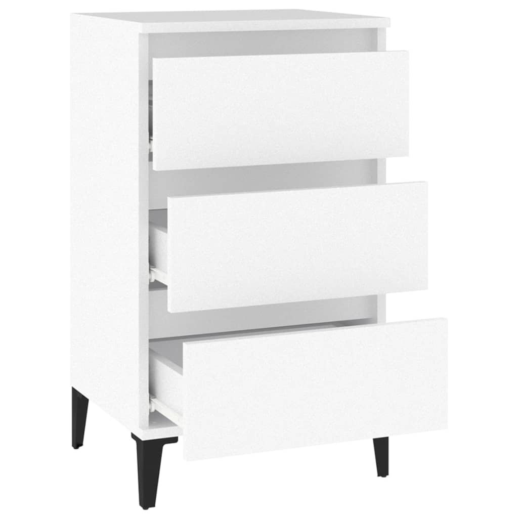Table de chevet blanc 40x35x70 cm bois d’ingénierie - XIOS