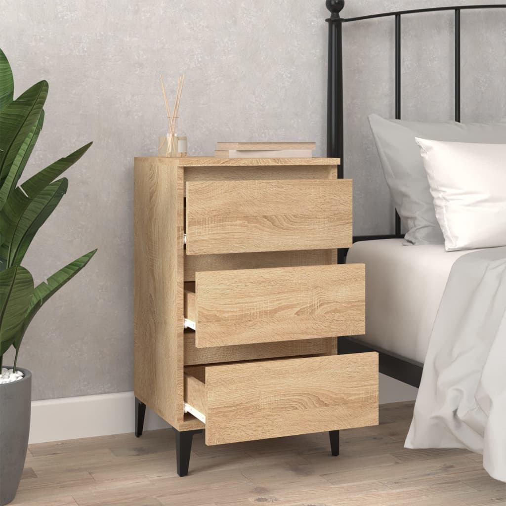 Table de chevet chêne sonoma 40x35x70 cm bois d'ingénierie - XIOS