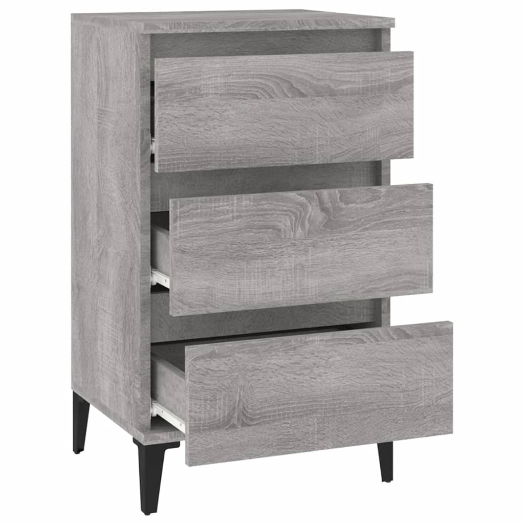 Table de chevet sonoma gris 40x35x70 cm bois d'ingénierie - XIOS