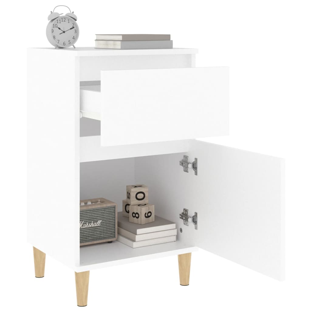 Table de chevet blanc 40x35x70 cm - XIOS