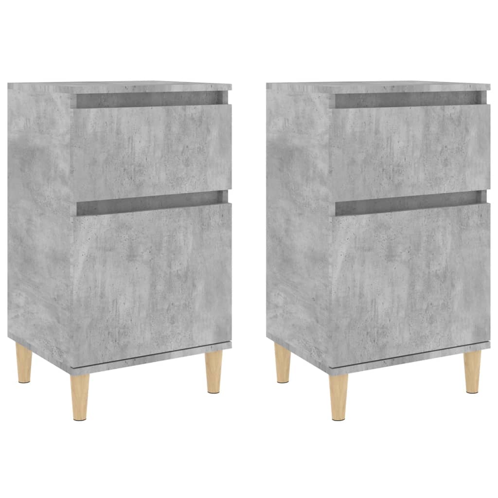 Tables de chevet 2 pcs gris béton 40x35x70 cm - XIOS