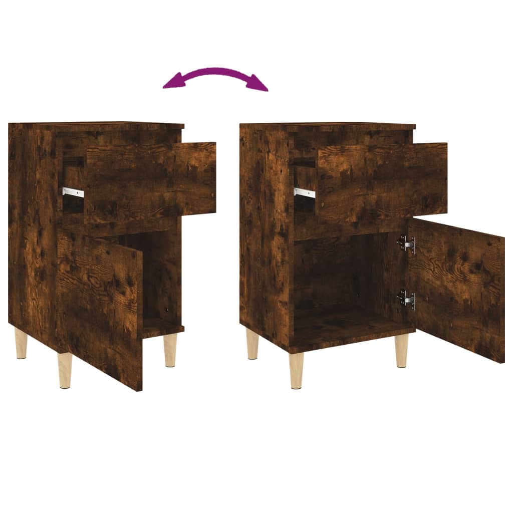 Tables de chevet 2 pcs chêne fumé 40x35x70 cm - XIOS