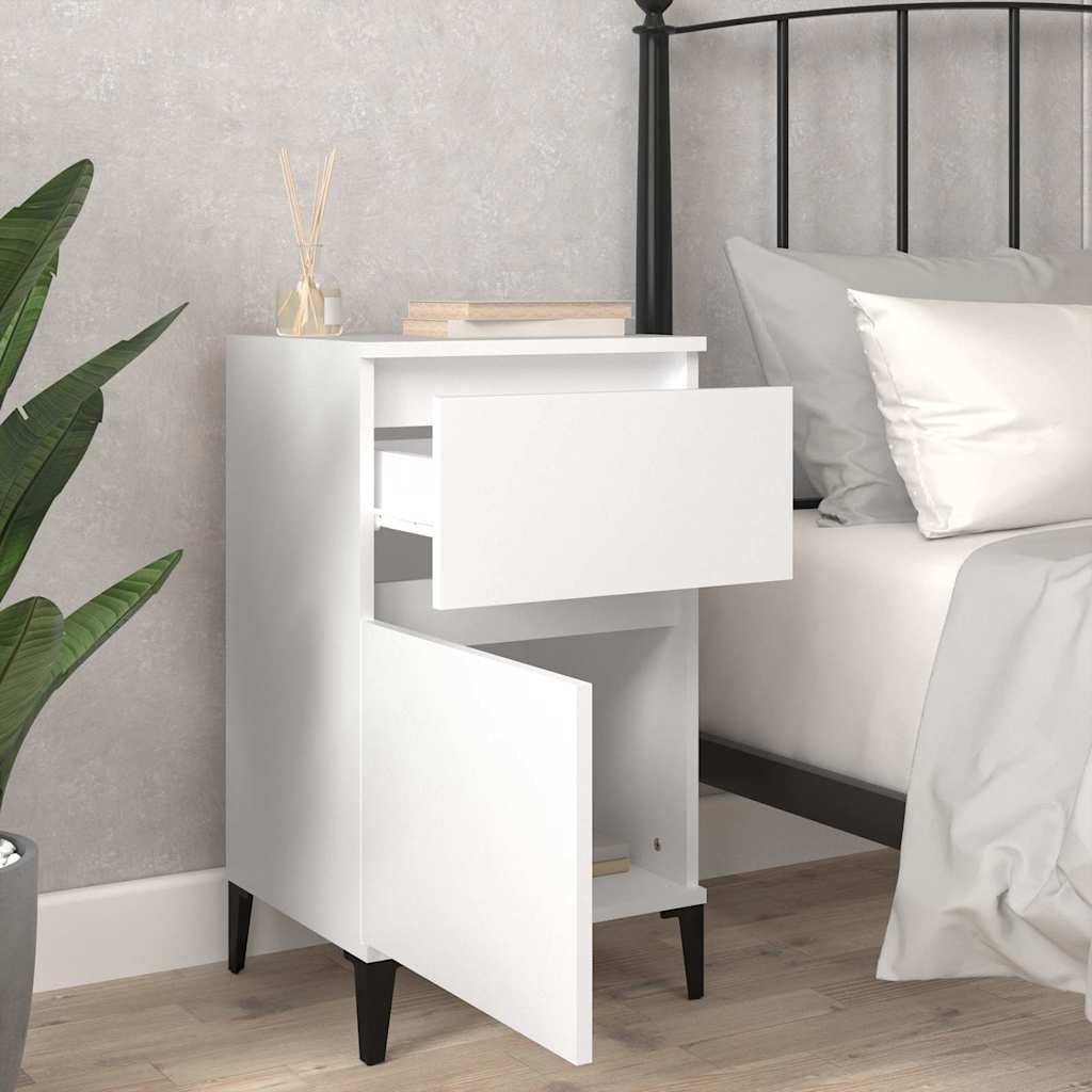 Table de chevet blanc 40x35x70 cm - XIOS