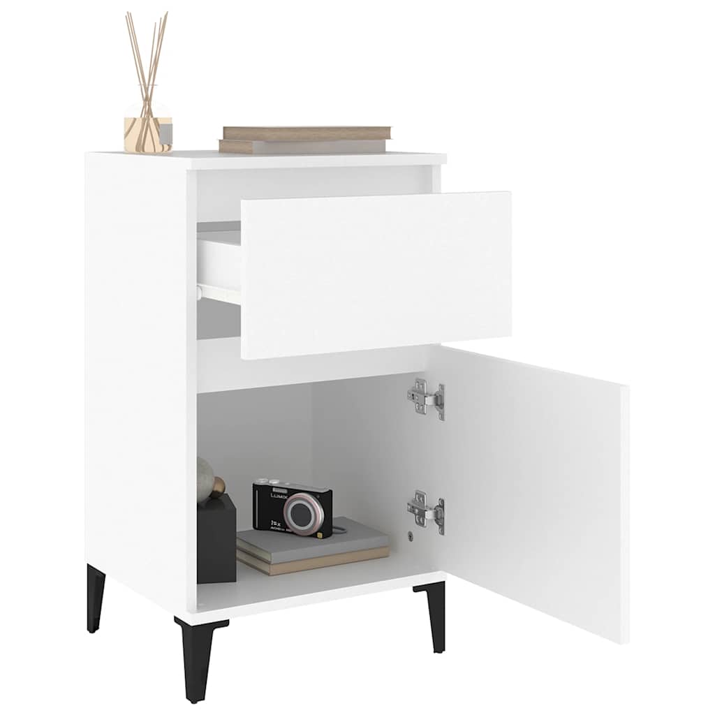 Table de chevet blanc 40x35x70 cm - XIOS