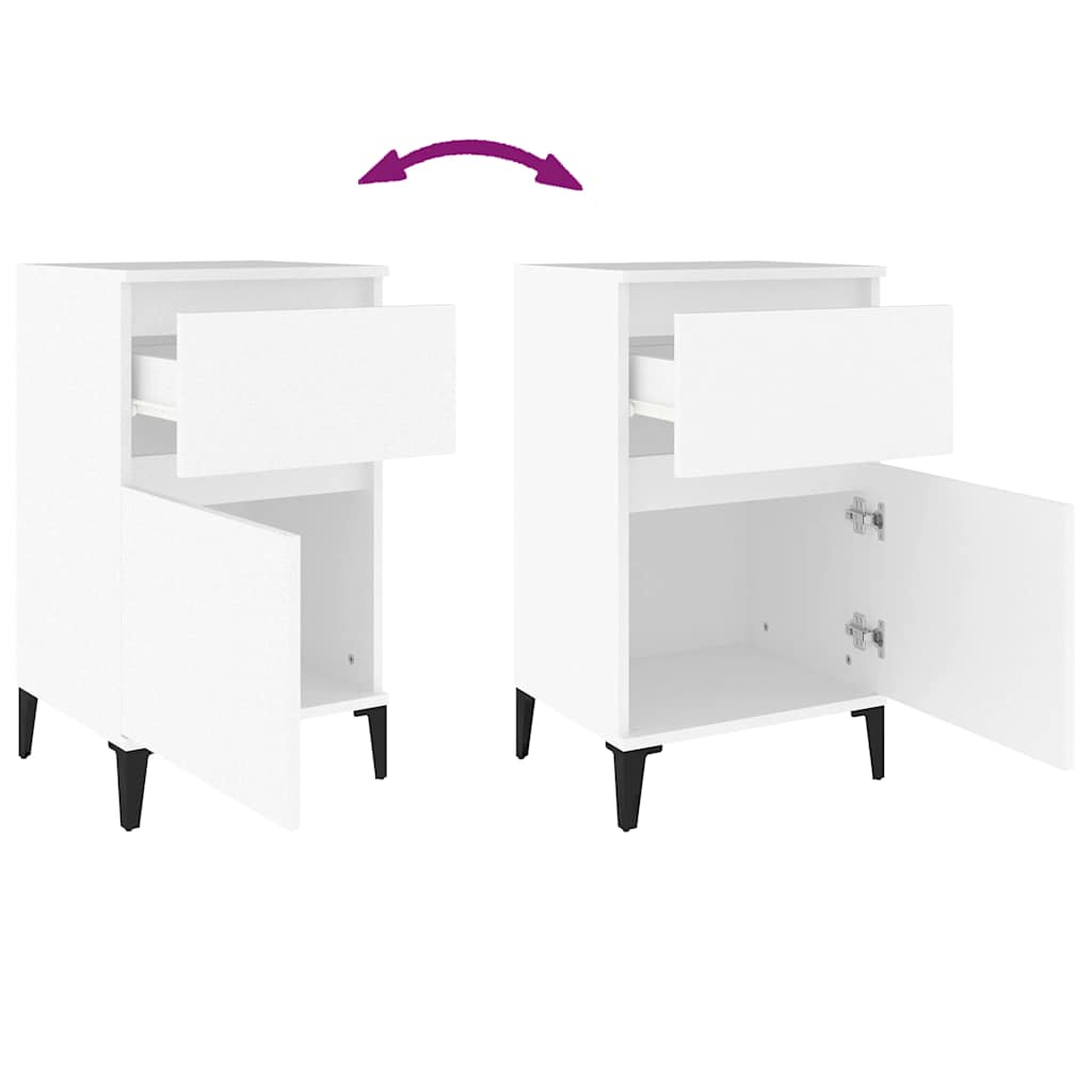 Table de chevet blanc 40x35x70 cm - XIOS