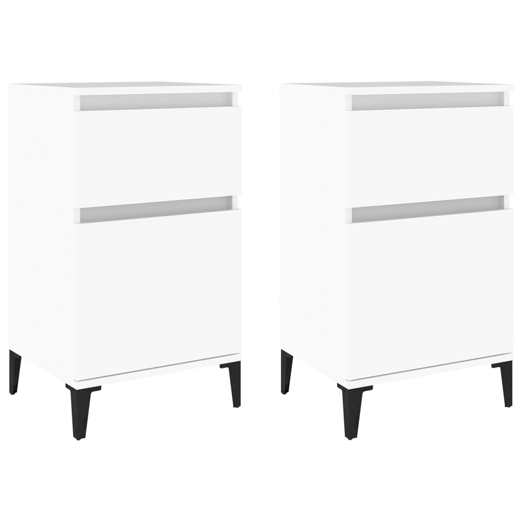 Tables de chevet 2 pcs blanc 40x35x70 cm - XIOS