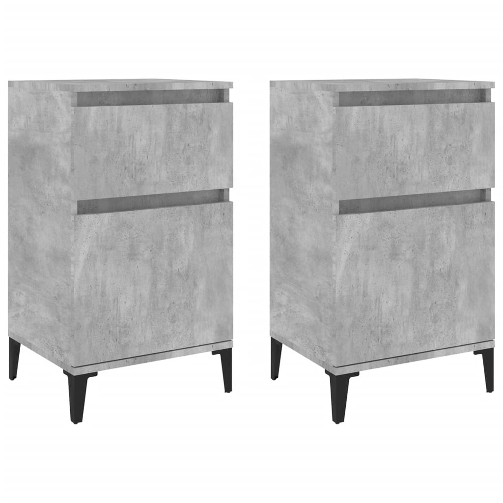 Tables de chevet 2 pcs gris béton 40x35x70 cm - XIOS