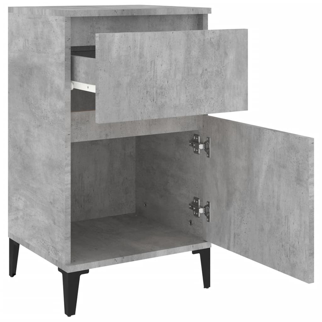Tables de chevet 2 pcs gris béton 40x35x70 cm - XIOS