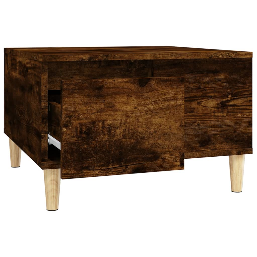 Table basse chêne fumé 55x55x36,5 cm bois d'ingénierie - XIOS