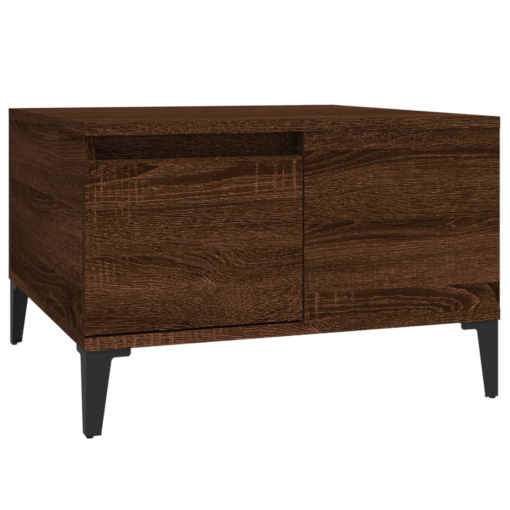 Table basse chêne marron 55x55x36,5 cm bois d'ingénierie - XIOS