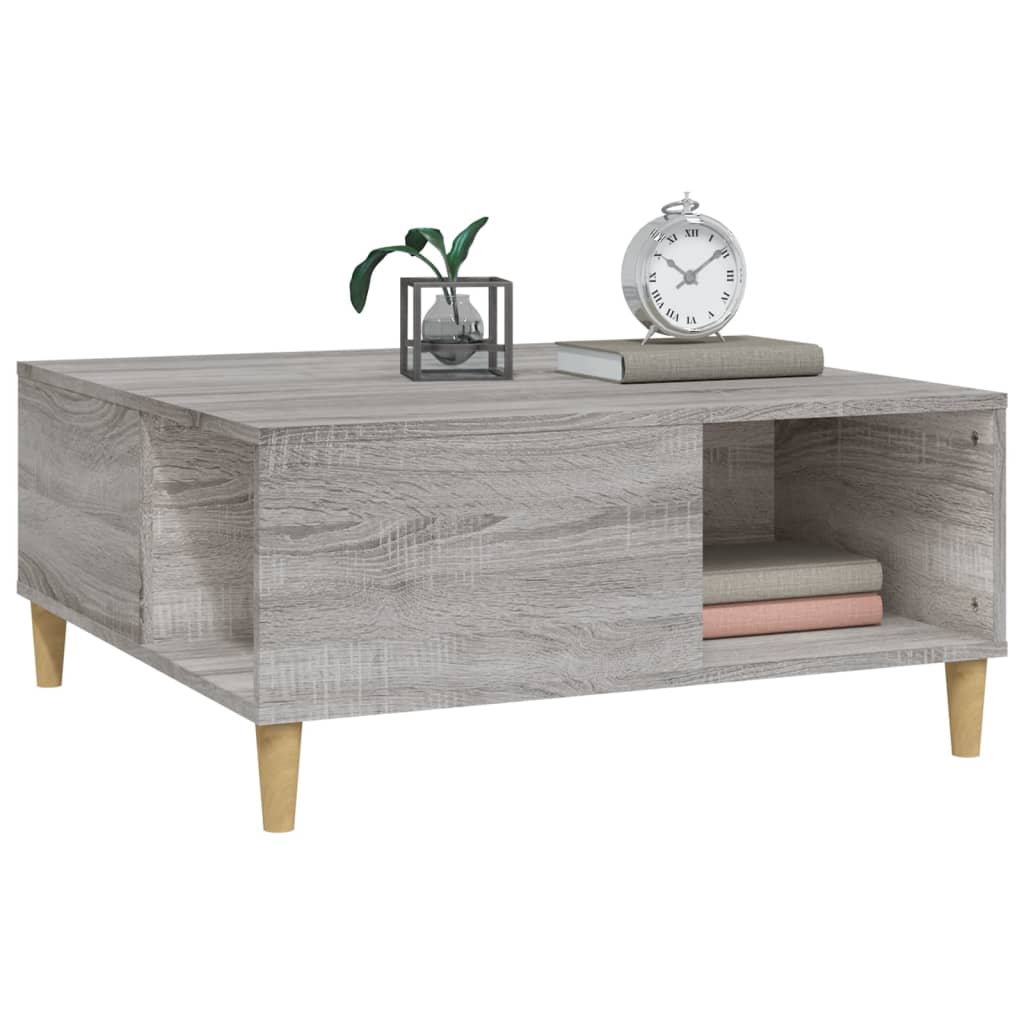Table basse sonoma gris 80x80x36,5 cm bois d'ingénierie - XIOS