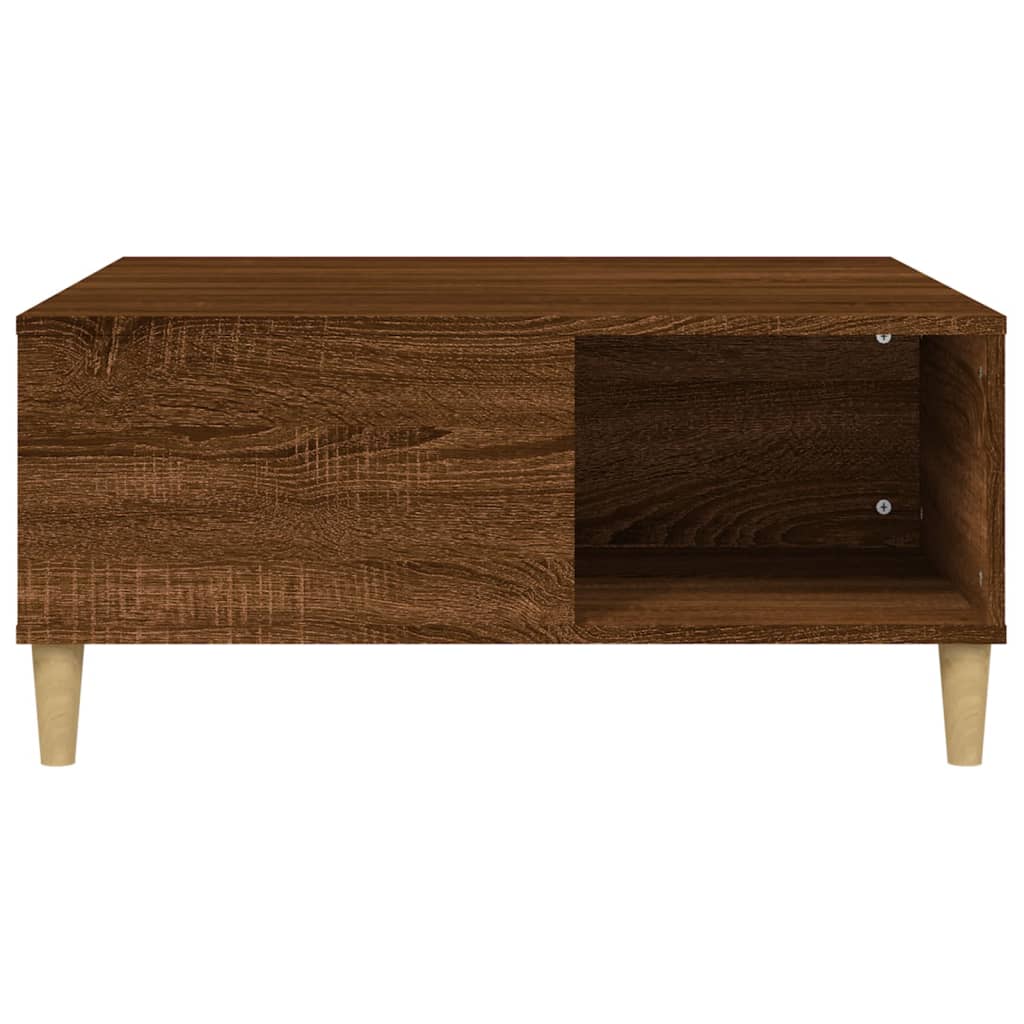 Table basse chêne marron 80x80x36,5 cm bois d'ingénierie - XIOS