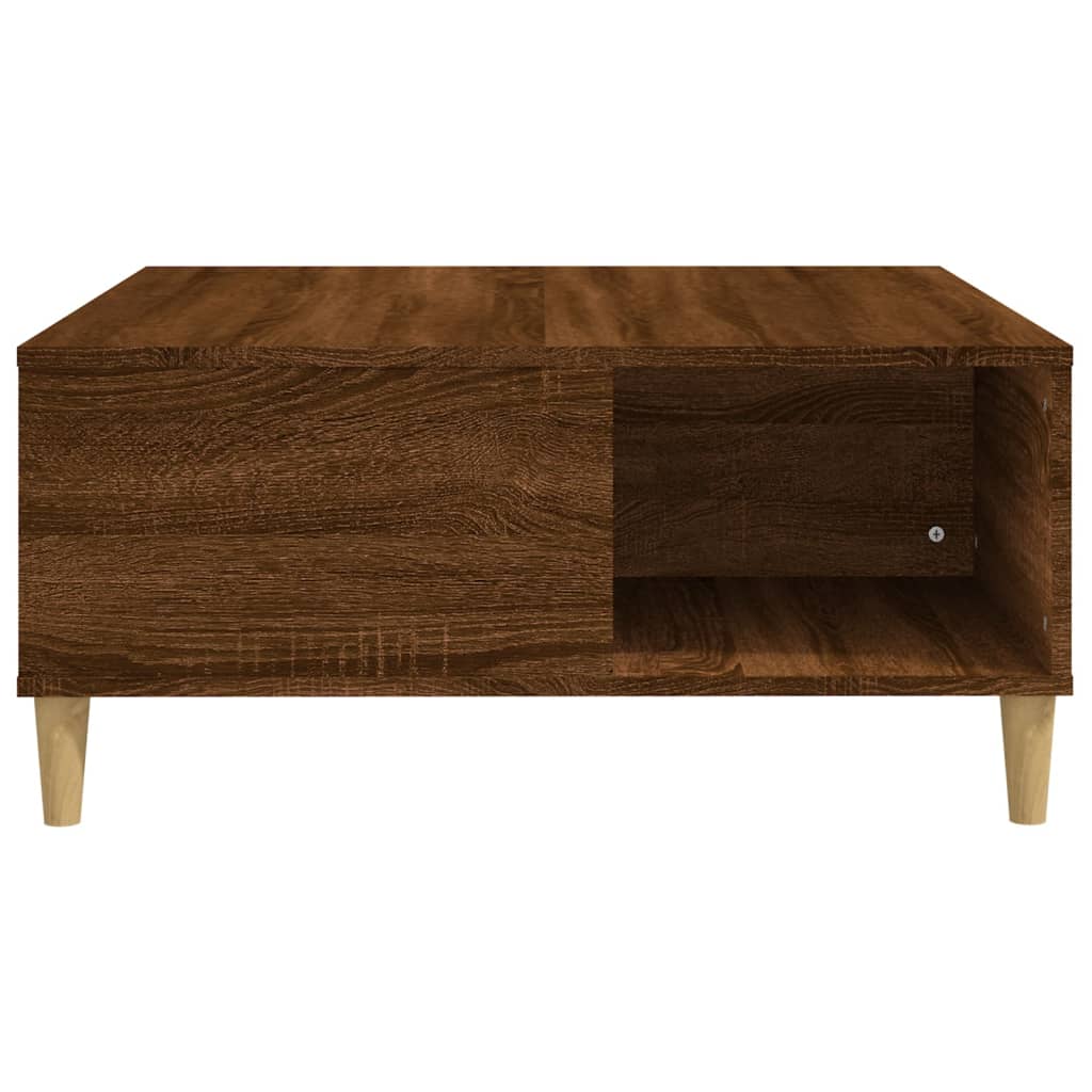 Table basse chêne marron 80x80x36,5 cm bois d'ingénierie - XIOS
