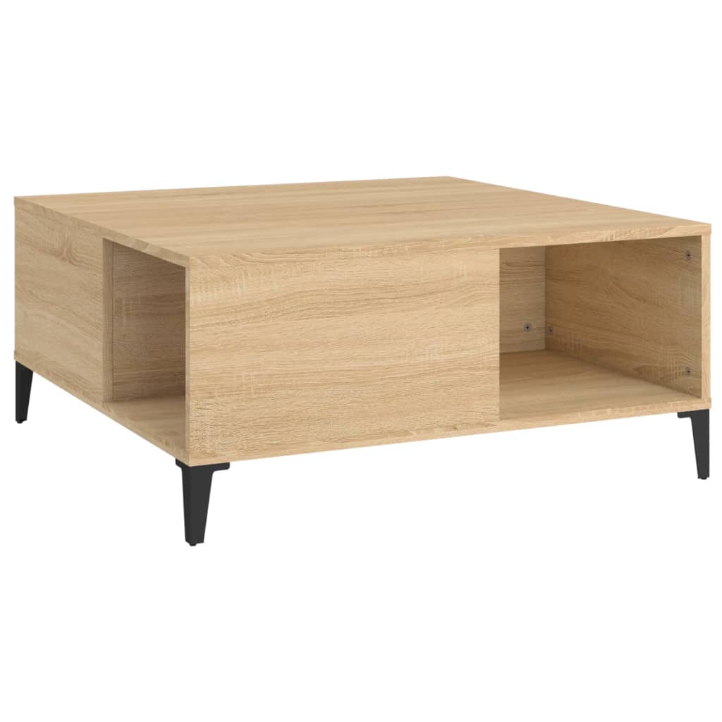 Table basse chêne sonoma 80x80x36,5 cm bois d'ingénierie - XIOS