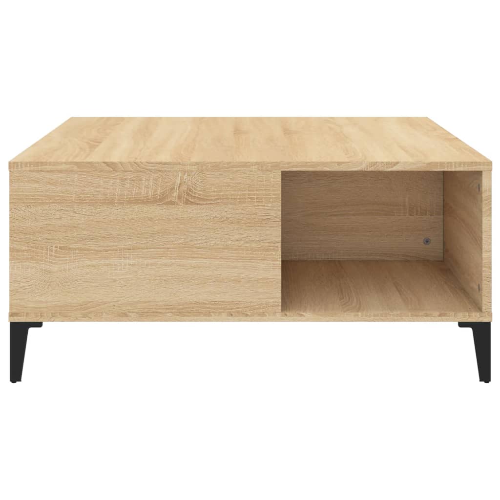 Table basse chêne sonoma 80x80x36,5 cm bois d'ingénierie - XIOS