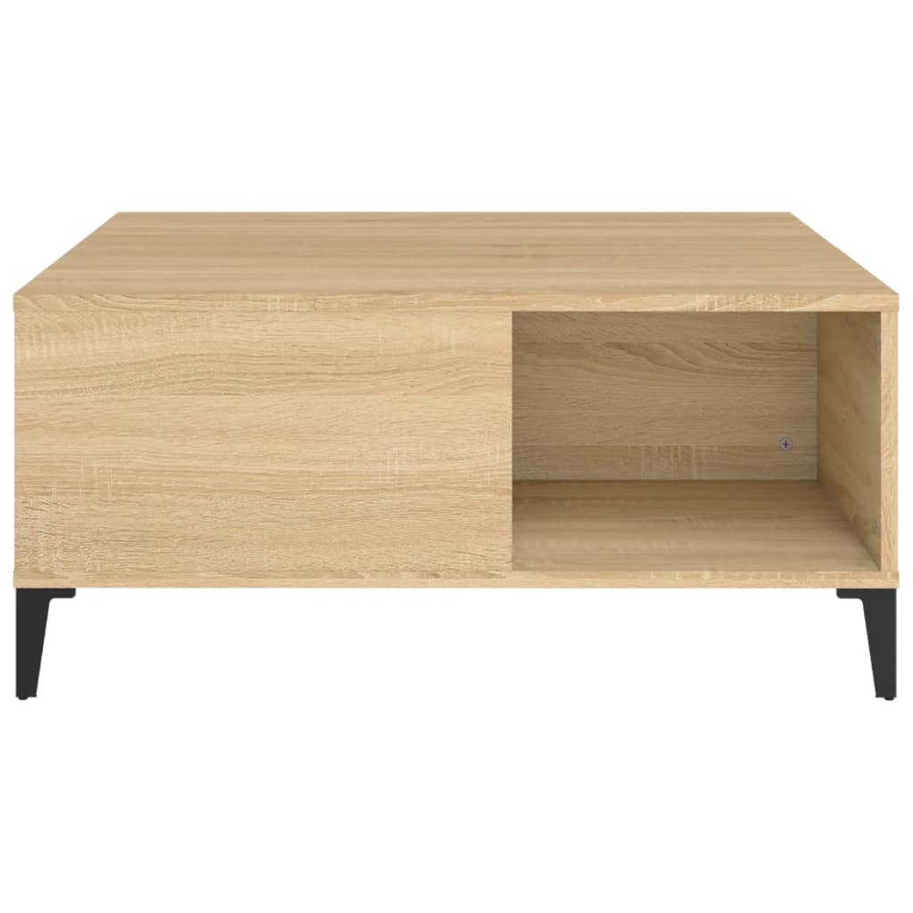 Table basse chêne sonoma 80x80x36,5 cm bois d'ingénierie - XIOS