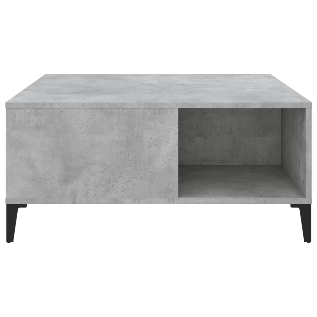 Table basse gris béton 80x80x36,5 cm bois d'ingénierie - XIOS