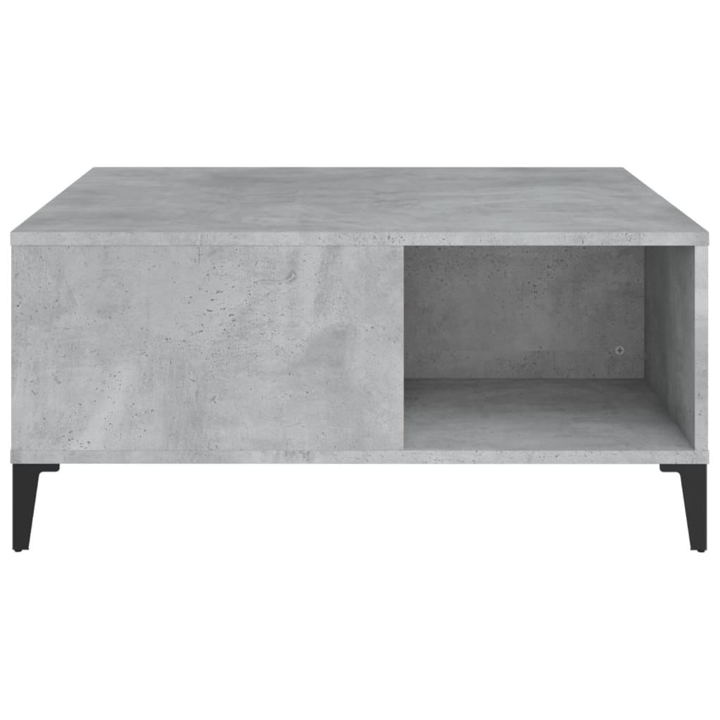 Table basse gris béton 80x80x36,5 cm bois d'ingénierie - XIOS