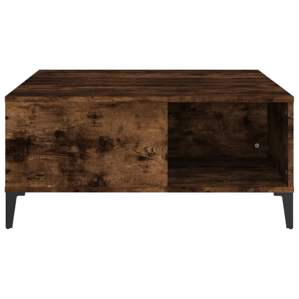 Table basse chêne fumé 80x80x36,5 cm bois d'ingénierie - XIOS