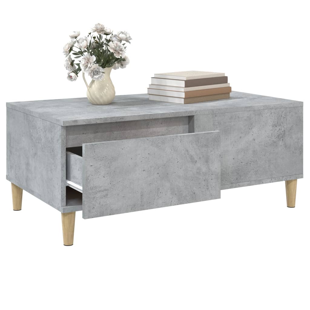 Table basse Gris béton 90x50x36,5 cm Bois d'ingénierie - XIOS