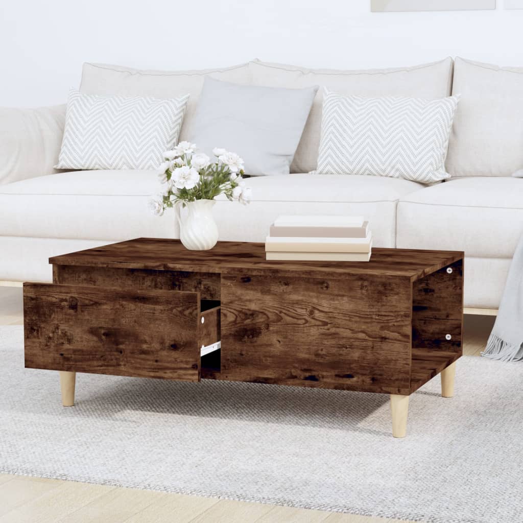 Table basse Chêne fumé 90x50x36,5 cm Bois d'ingénierie - XIOS