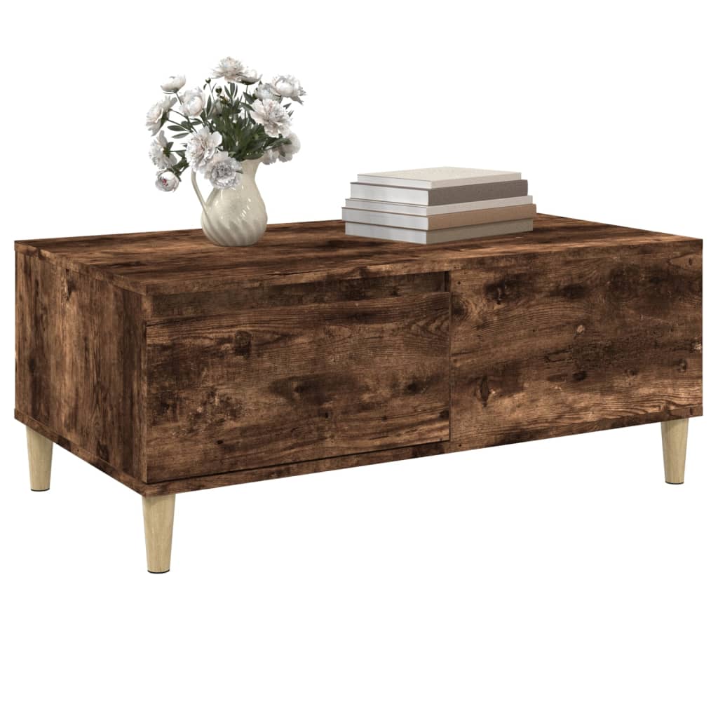 Table basse Chêne fumé 90x50x36,5 cm Bois d'ingénierie - XIOS