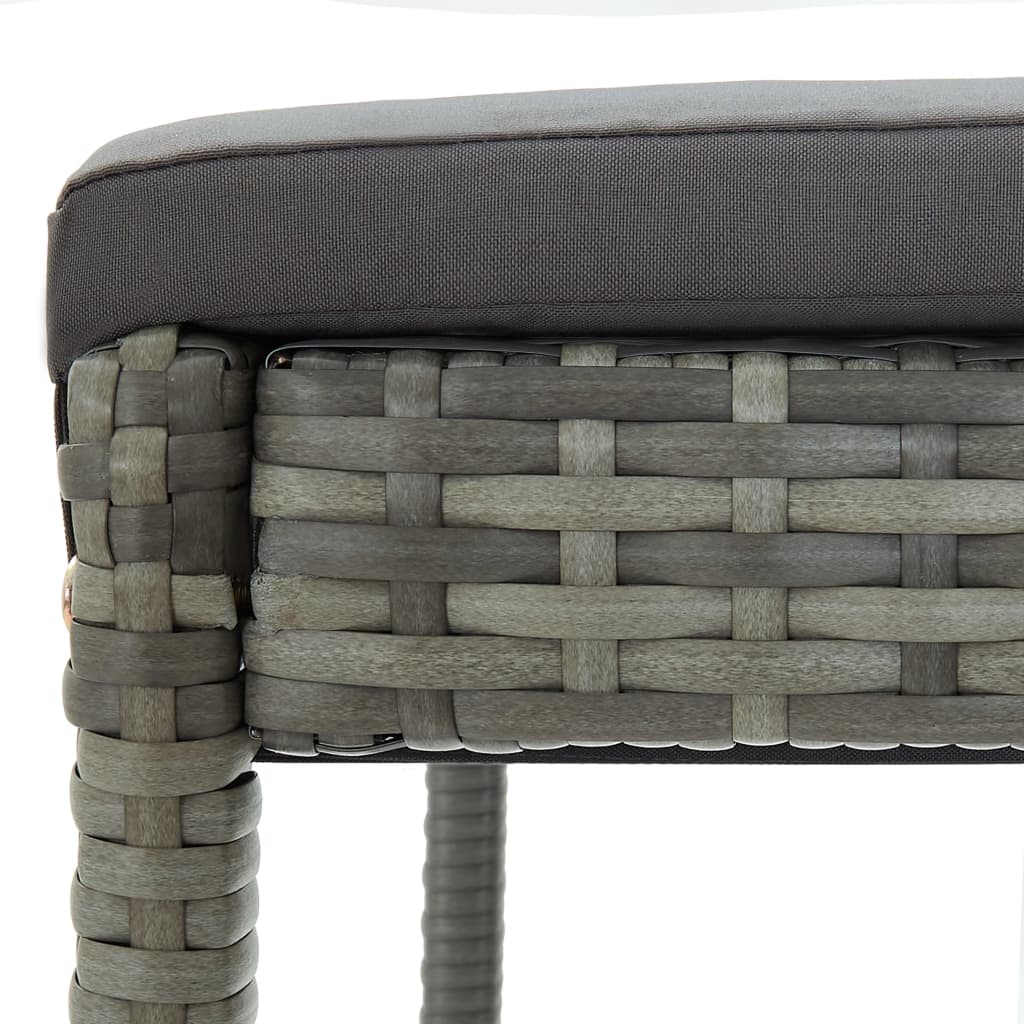 Tabourets de bar avec coussins lot de 6 gris résine tressée - XIOS