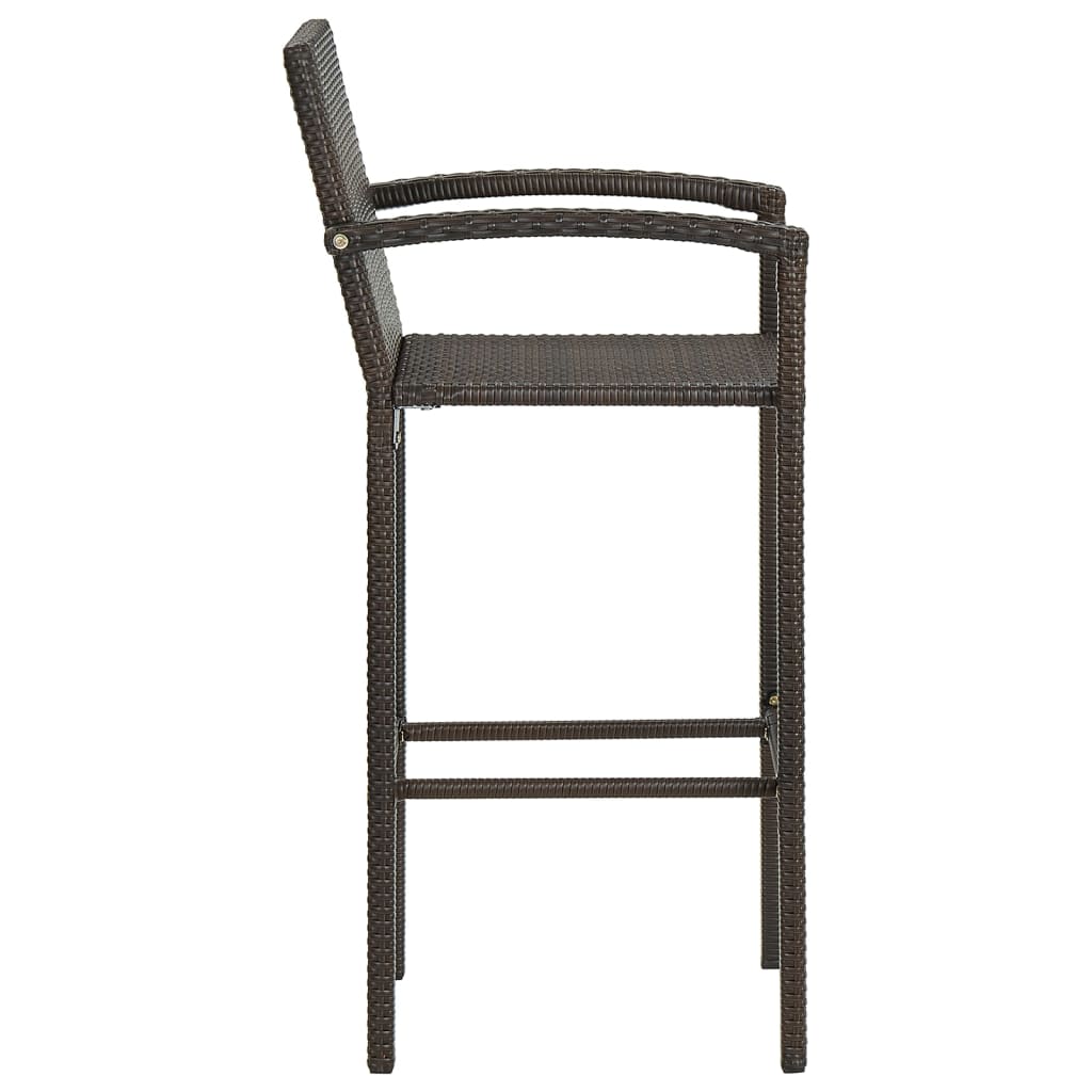 Tabourets de bar lot de 2 marron résine tressée - XIOS