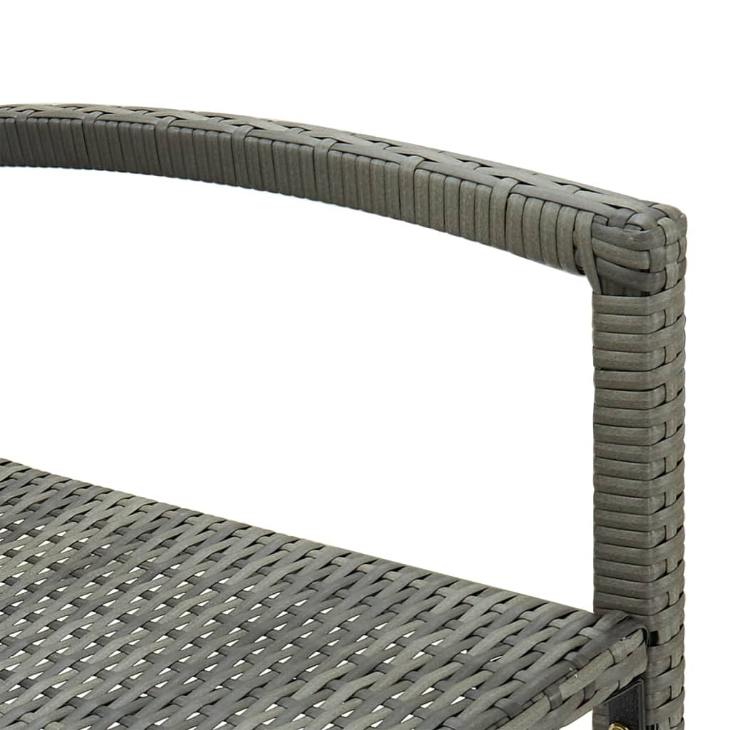 Tabourets de bar lot de 2 gris résine tressée - XIOS