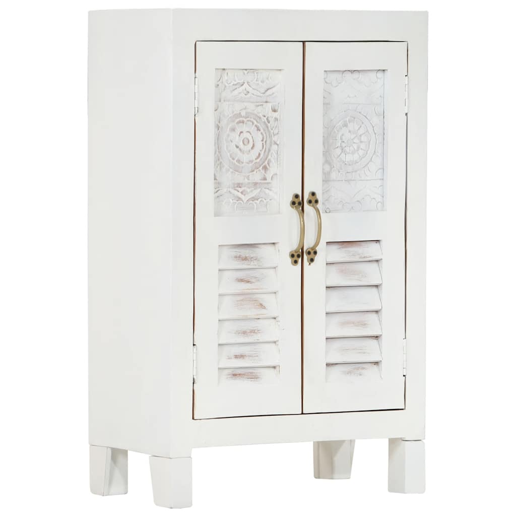 Buffet blanc 55x30x90 cm bois massif d'acacia - XIOS