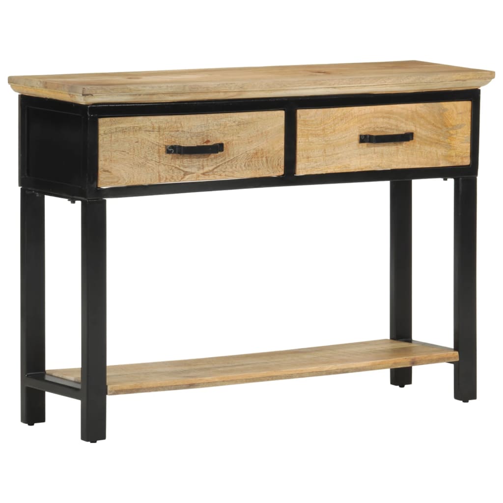 Table console 110x30x75 cm bois de manguier massif brut - XIOS