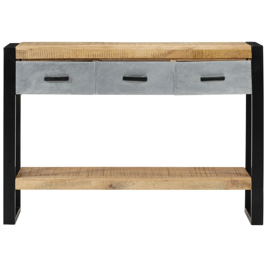 Table console 110x30x76 cm bois de manguier massif brut - XIOS