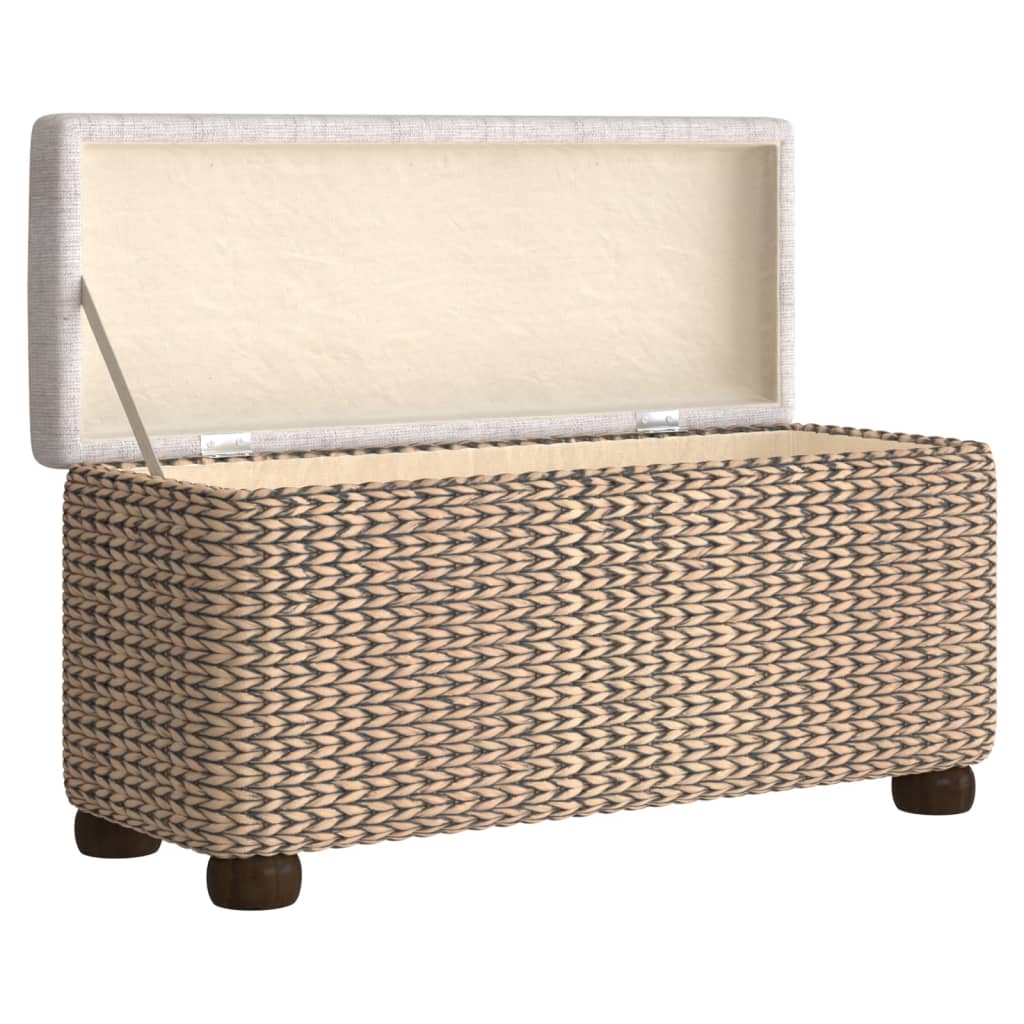 Bancs de rangement lot de 2 avec coussin gris 69 cm quenouille - XIOS