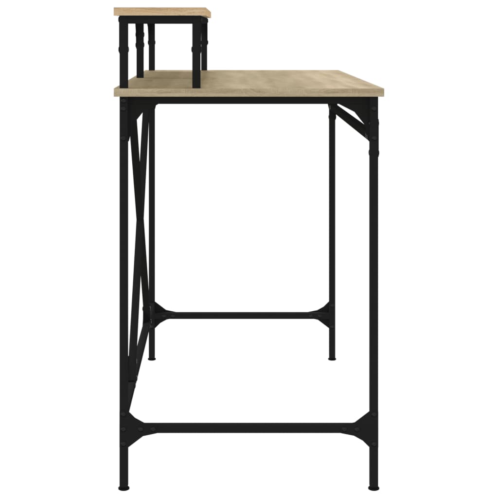 Bureau chêne sonoma 100x50x90 cm bois d'ingénierie et fer - XIOS