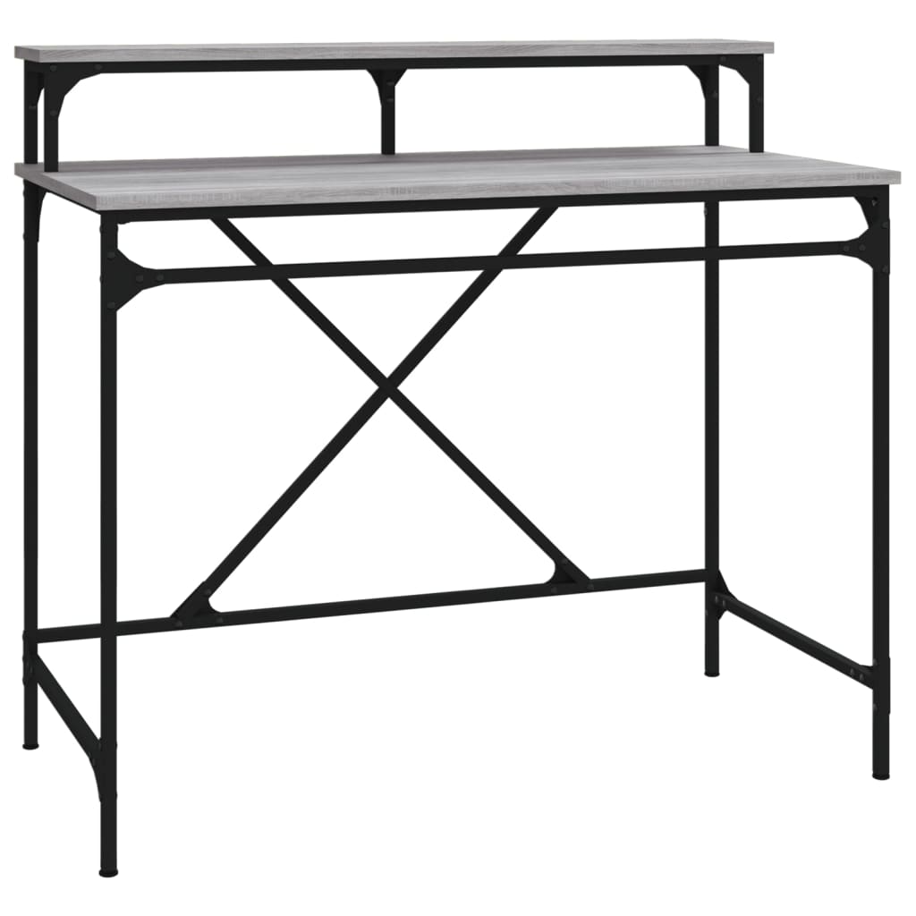 Bureau sonoma gris 100x50x90 cm bois d'ingénierie et fer - XIOS