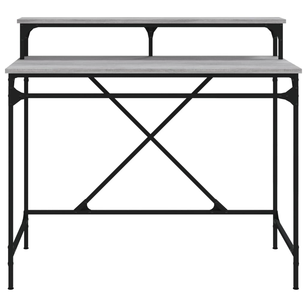 Bureau sonoma gris 100x50x90 cm bois d'ingénierie et fer - XIOS