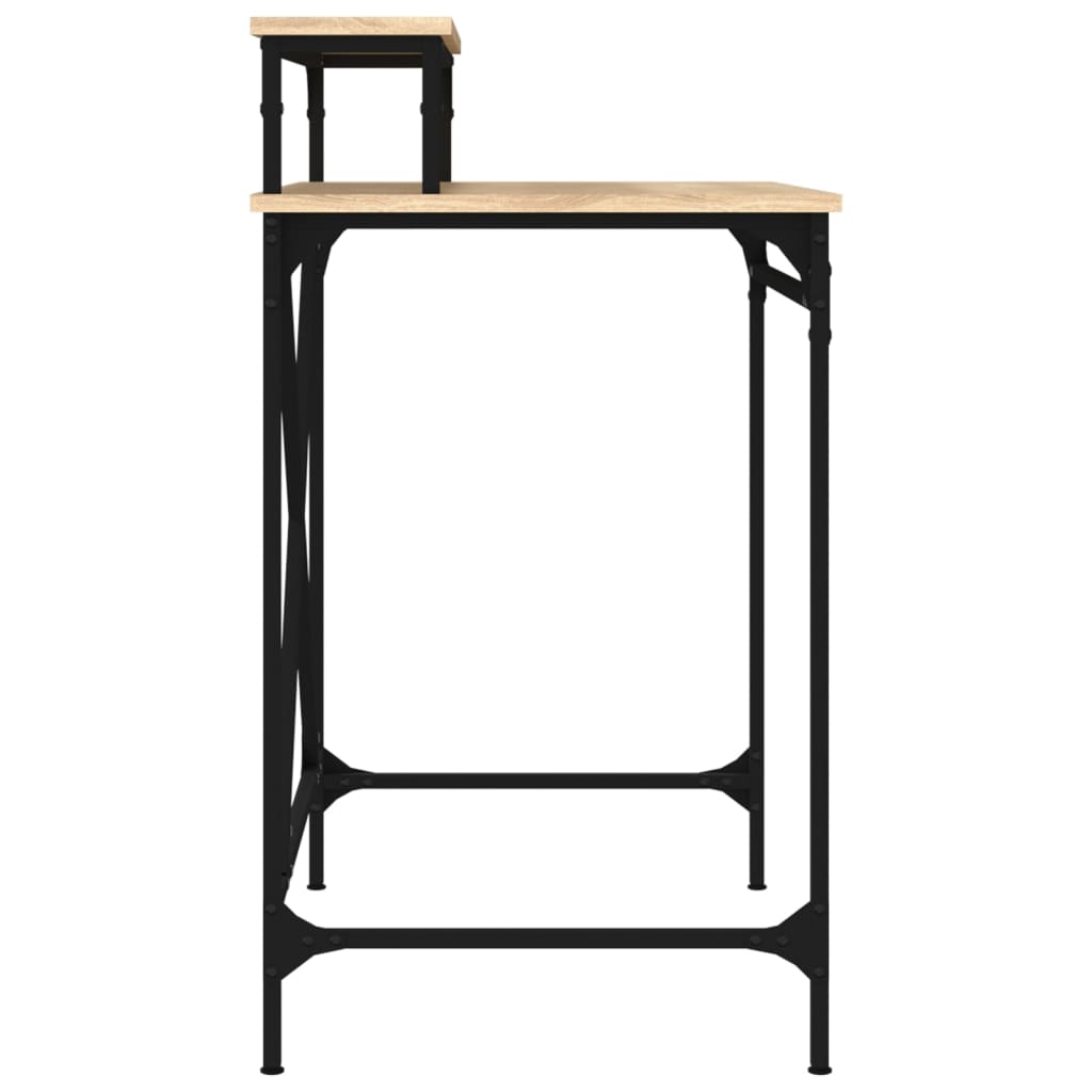 Bureau chêne sonoma 80x50x90 cm bois d'ingénierie et fer - XIOS