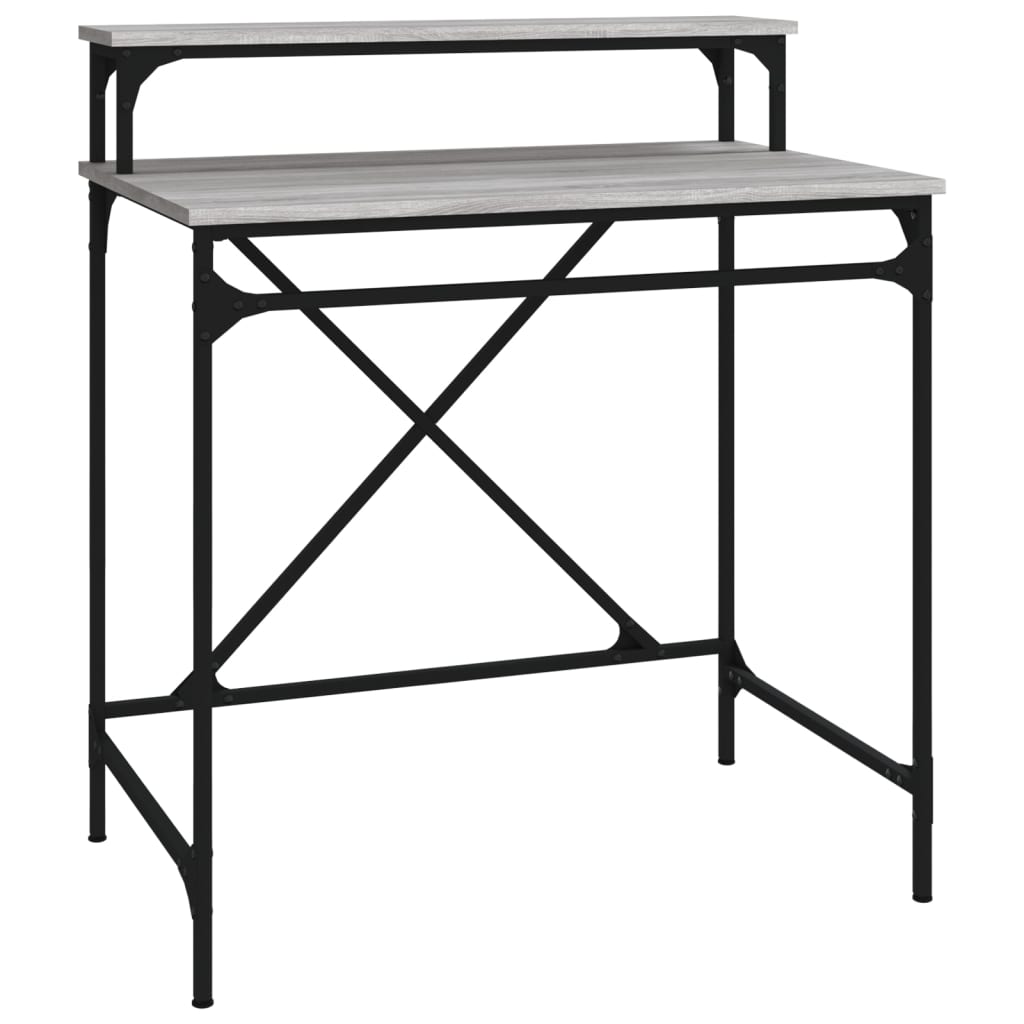 Bureau sonoma gris 80x50x90 cm bois d'ingénierie et fer - XIOS