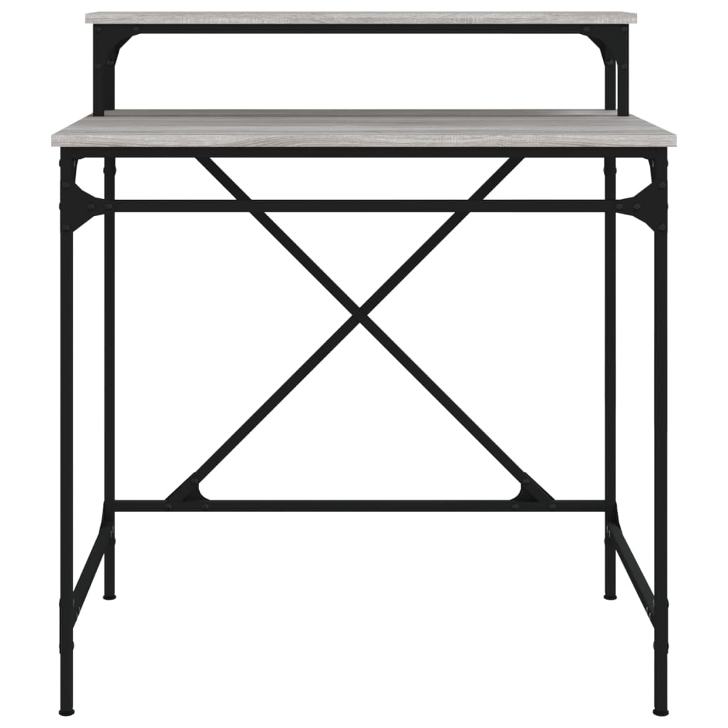 Bureau sonoma gris 80x50x90 cm bois d'ingénierie et fer - XIOS