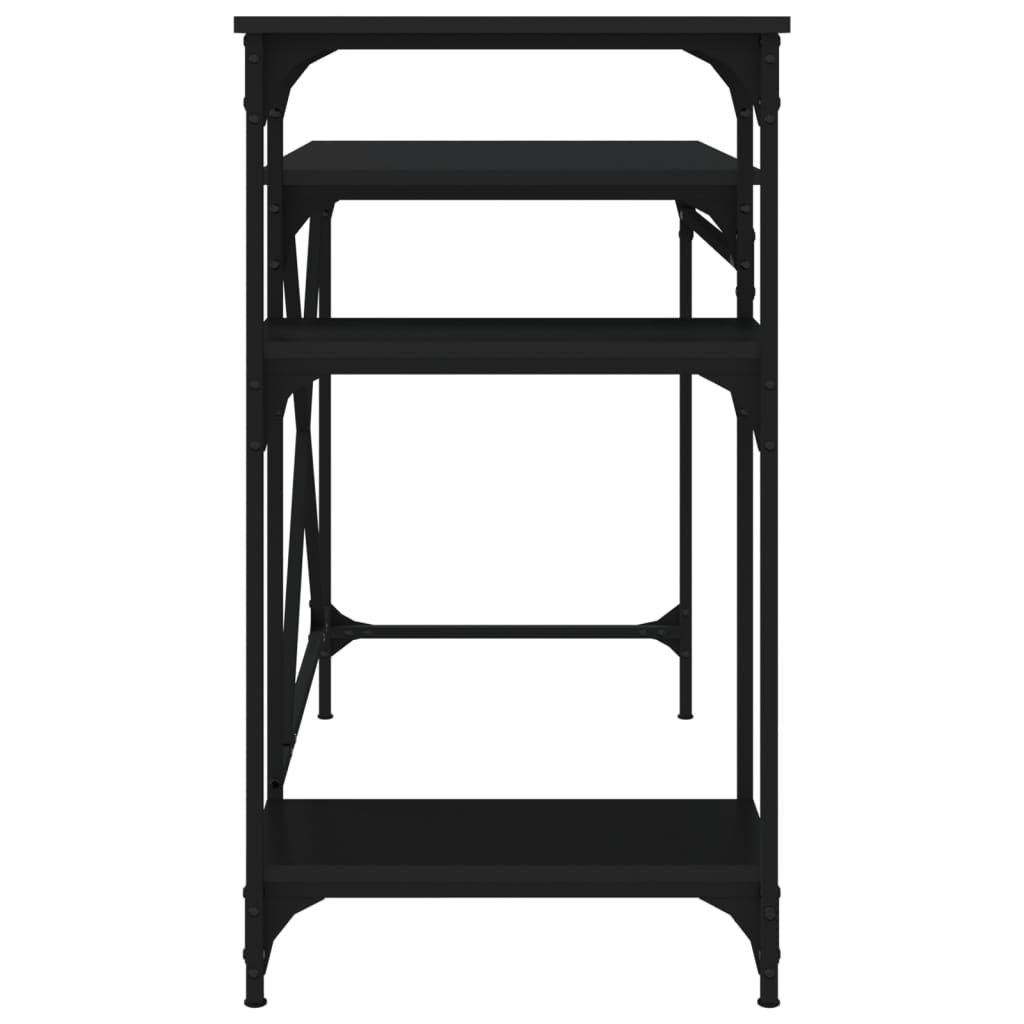 Bureau avec étagères noir 105x50x90 cm bois d'ingénierie et fer - XIOS