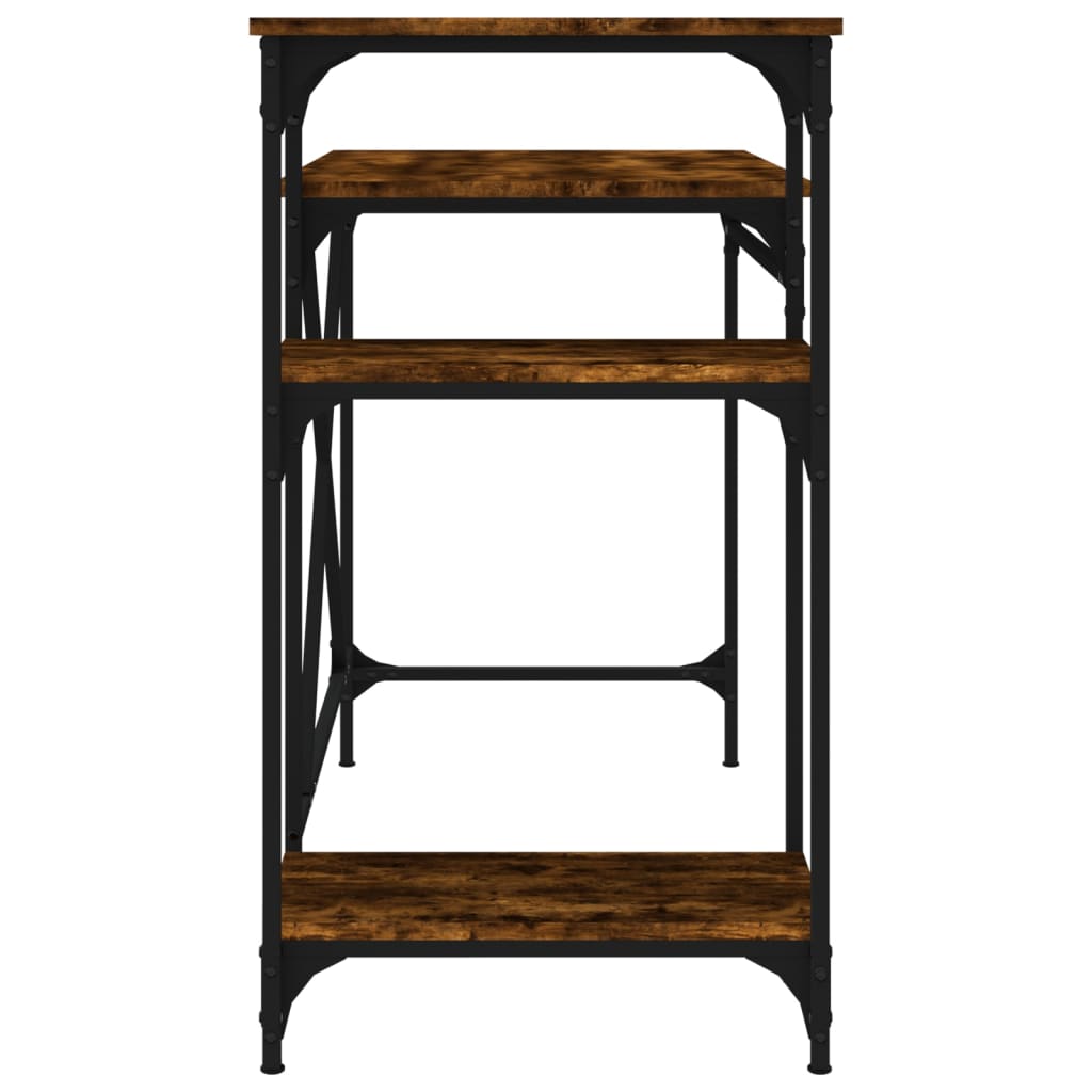Bureau avec étagères chêne 105x50x90 cmbois d'ingénierie et fer - XIOS