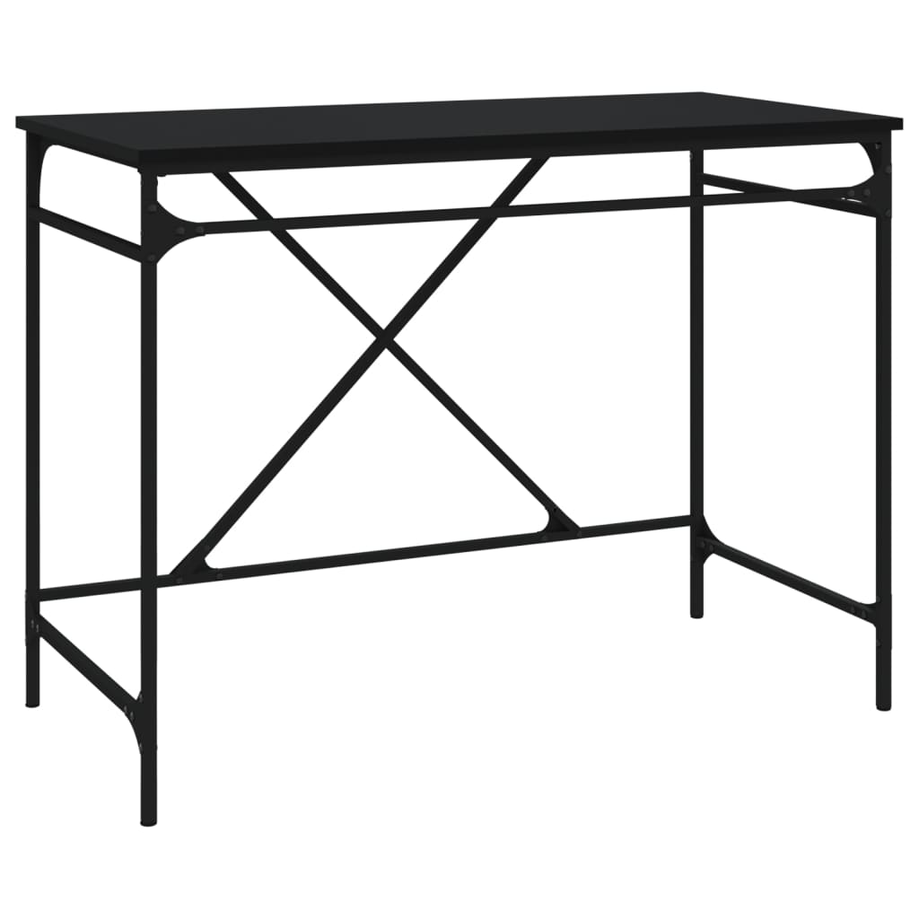 Bureau noir 100x50x75 cm bois d'ingénierie et fer - XIOS