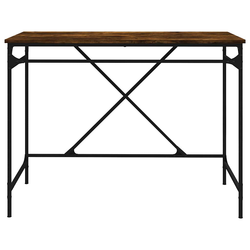 Bureau chêne fumé 100x50x75 cm bois d'ingénierie et fer - XIOS