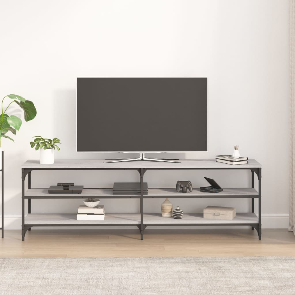Meuble TV sonoma gris 160x30x50 cm bois d'ingénierie - XIOS