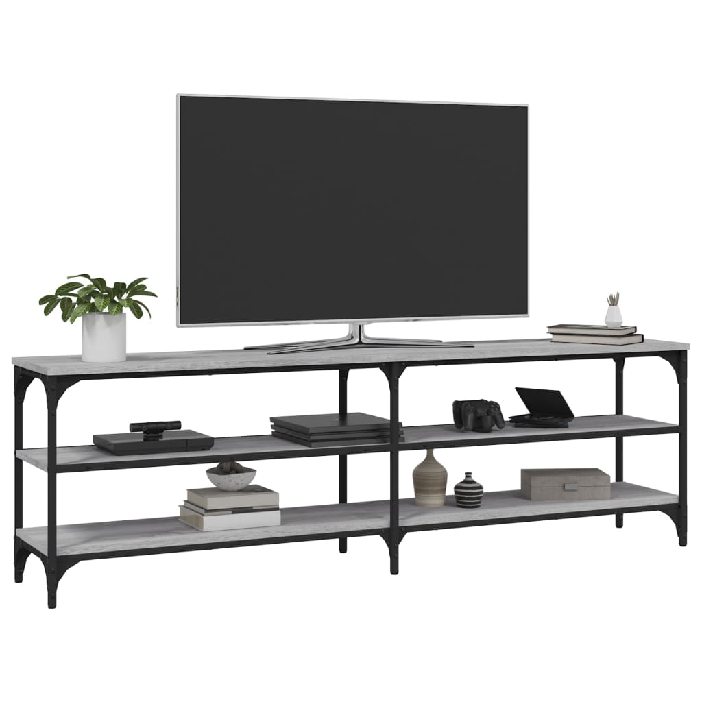 Meuble TV sonoma gris 160x30x50 cm bois d'ingénierie - XIOS