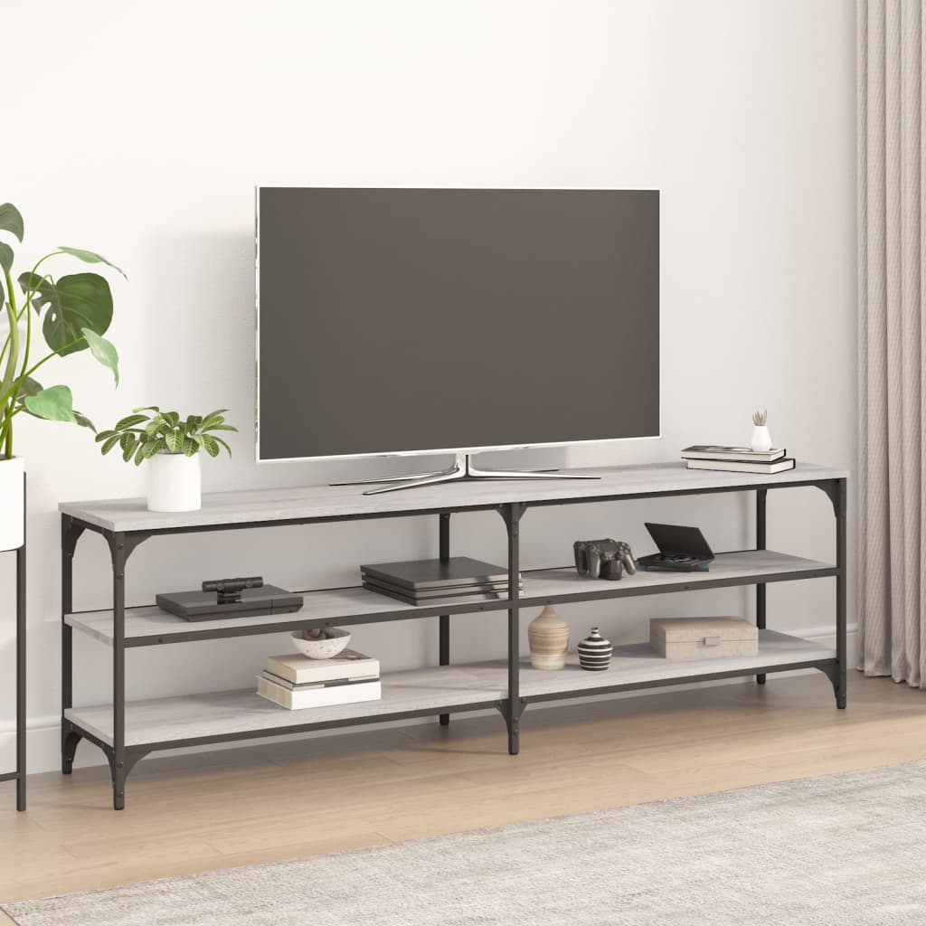 Meuble TV sonoma gris 160x30x50 cm bois d'ingénierie - XIOS