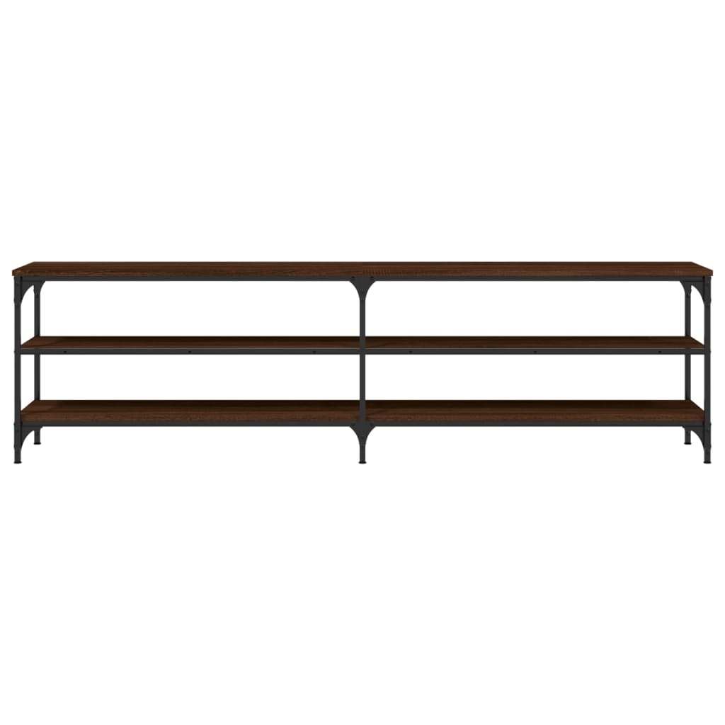 Meuble TV chêne marron 180x30x50 cm bois d'ingénierie et métal - XIOS