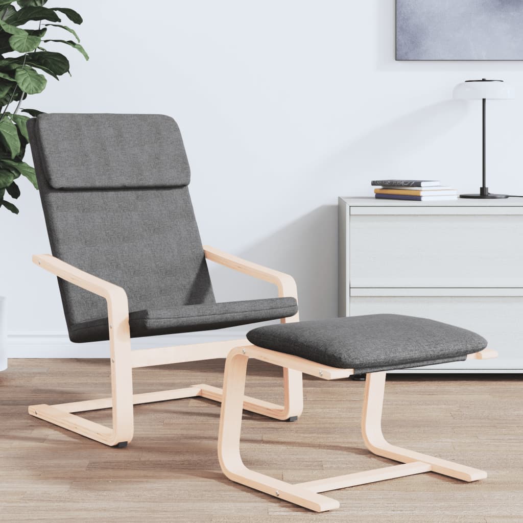 Chaise de relaxation Gris foncé Tissu - XIOS