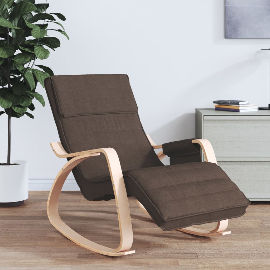 Chaise à bascule Marron foncé Tissu - XIOS